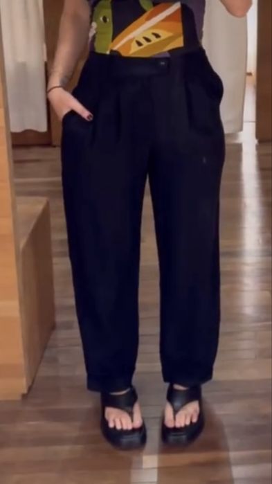 Calça alfaiataria pregas - farm rio