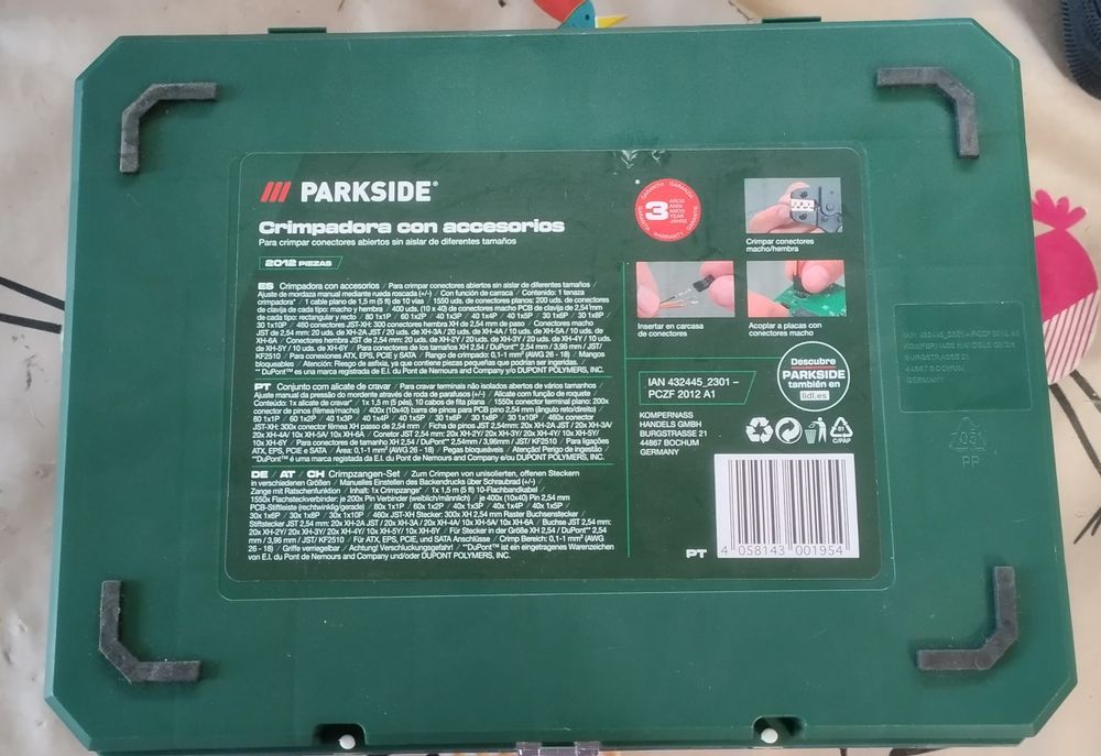 Conjunto com alicate de cravar com acessórios Parkside