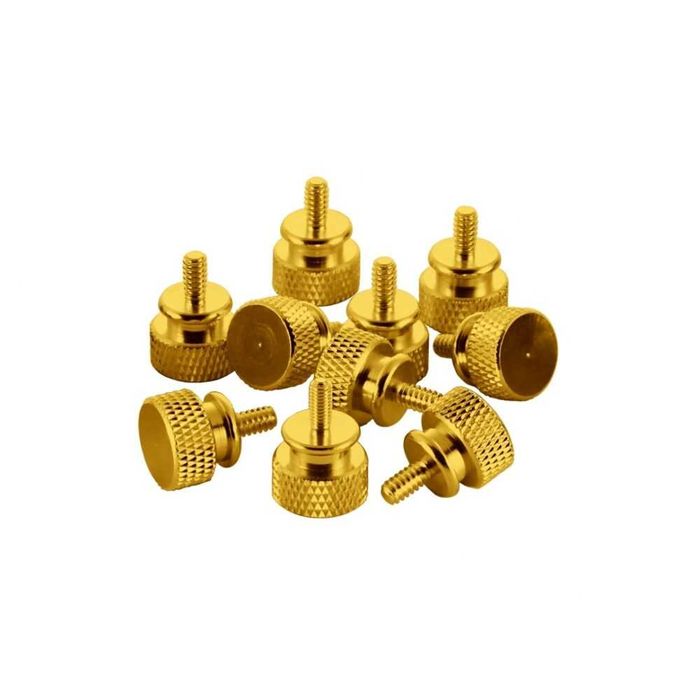 [Novo] 100 Parafusos Thumbscrews em aluminio dourados UNC 6-32