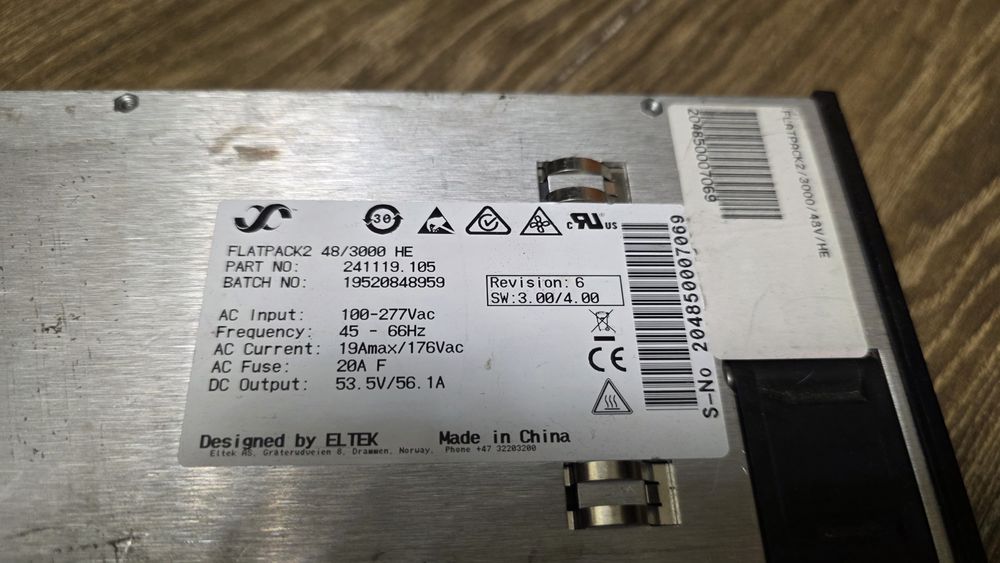 Eltek Flatpack2 48/3000 зарядное устройство, блок питания лбп выпрямит