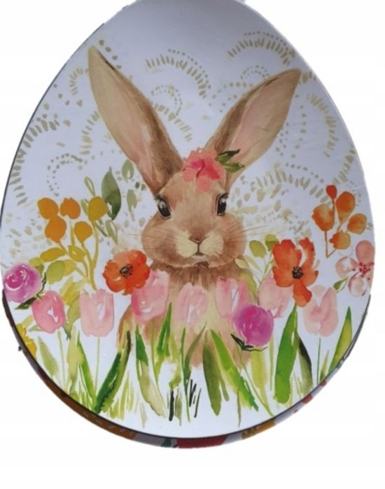 Talerz taca jajo wielkanoc zając kurczak patera