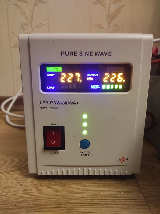 інверторний  ДБЖ з чистою синусоїдою LogicPower LPY-PSW-800VA+