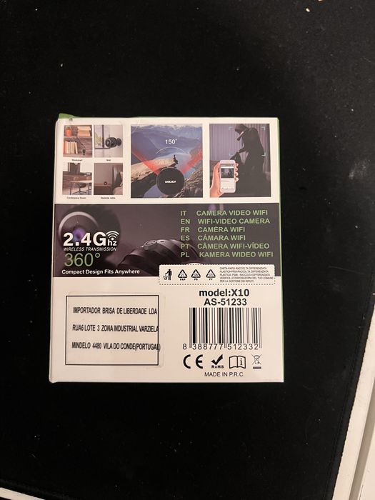 Mini Câmara WiFi HD X10 360° – Nova