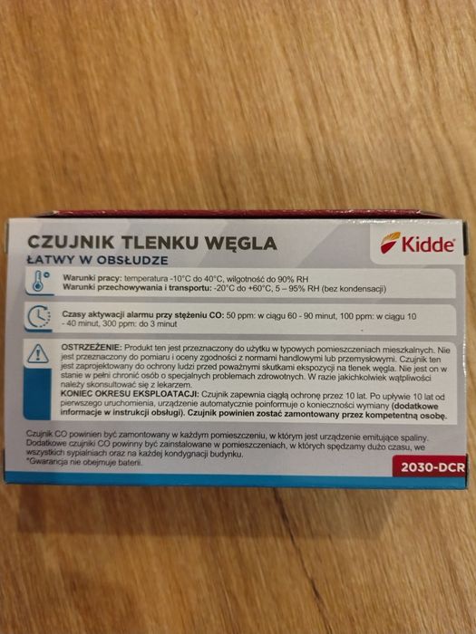 Czujnik czadu czujnik tlenku węgla Kidde 2030 DCR