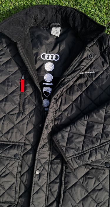Czarna pikowana kurtka męska ocieplana polar VW AUDI DUCATI BENTLEY