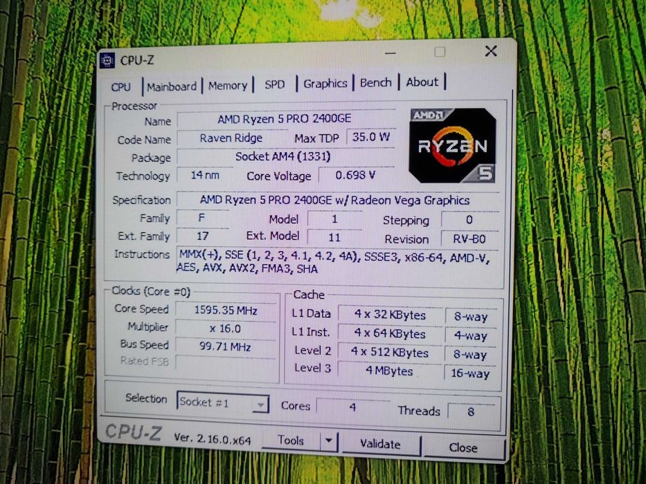 Lenovo M715q Ryzen 5 Pro 2400GE RAM 8GB SSD 256GB Windows 11 Pro