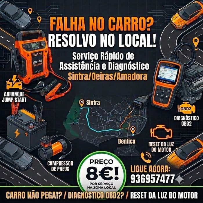 Arrancador Bateria / Encostar Cabos / Diagnóstico OBD - Grande Lisboa