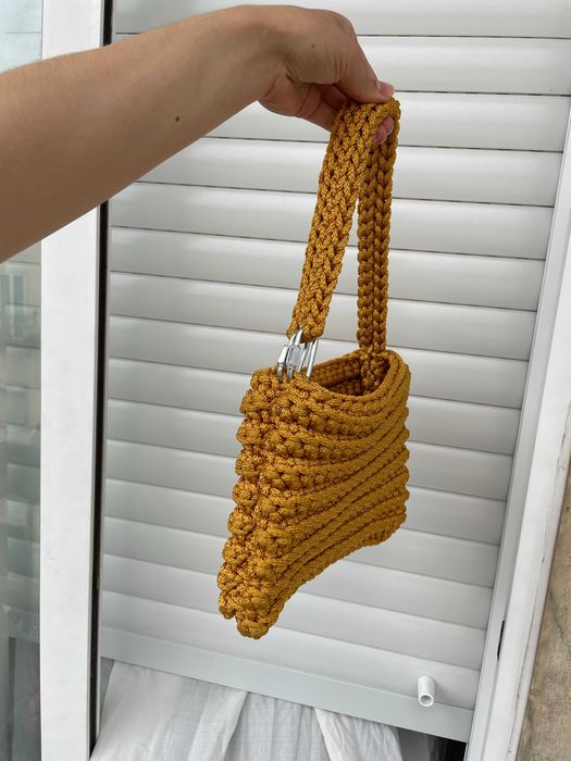 crochet bag cord gold