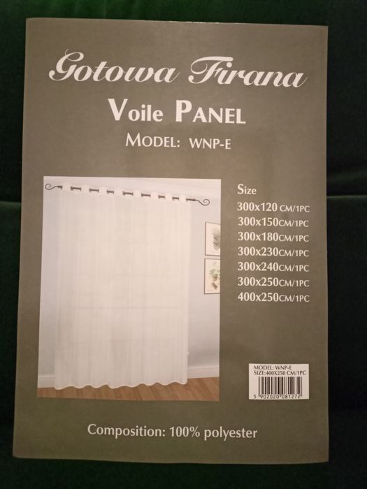 Firany woal biały 400x 250