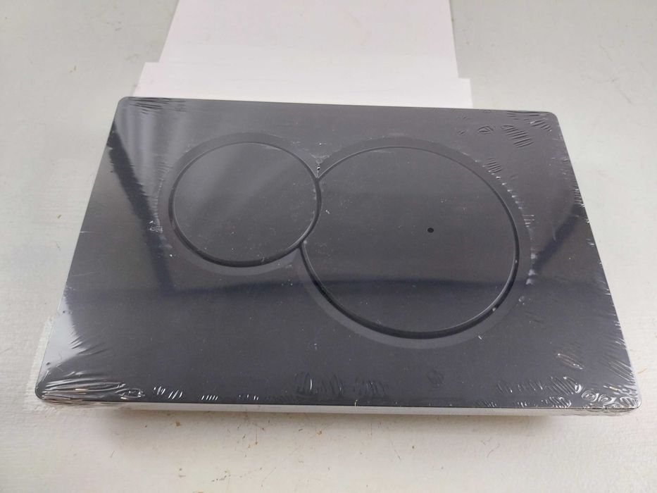 Przycisk spłukujący WC Czarny okrągły podwójny