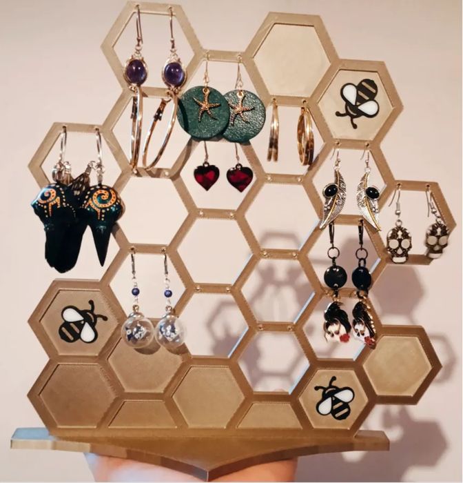 Suporte de Joias em Forma de Colmeia