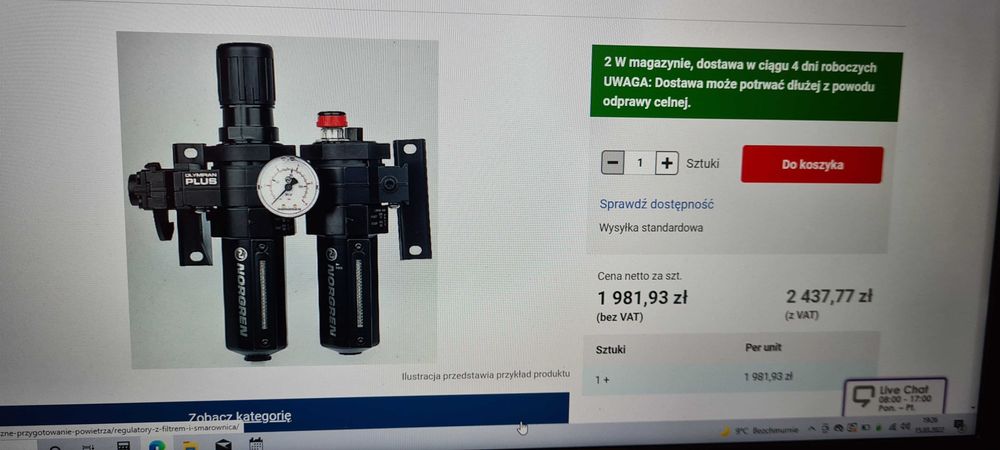 filtr, regulator i smarownicę serii BL64 firmy Norgren
