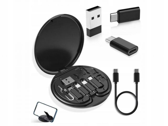 Zestaw Adapterów Usb Przejściówki Uniwersalne 4w1 Kabel Usb-c 60w Etui