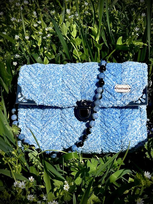 В’язана сумка ручної роботи "Sky Blue"