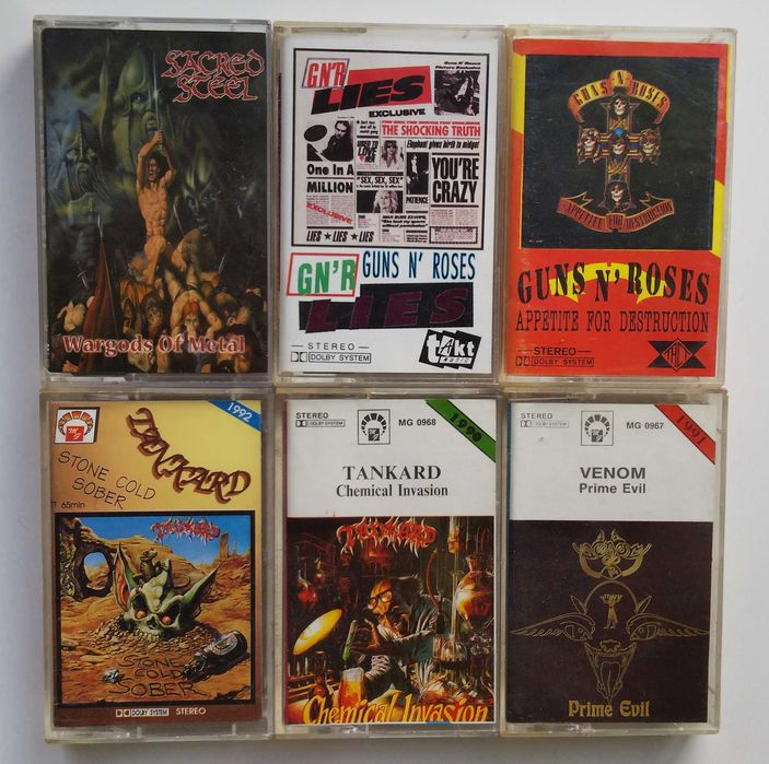 Komplet 6 kaset - metal i hard rock