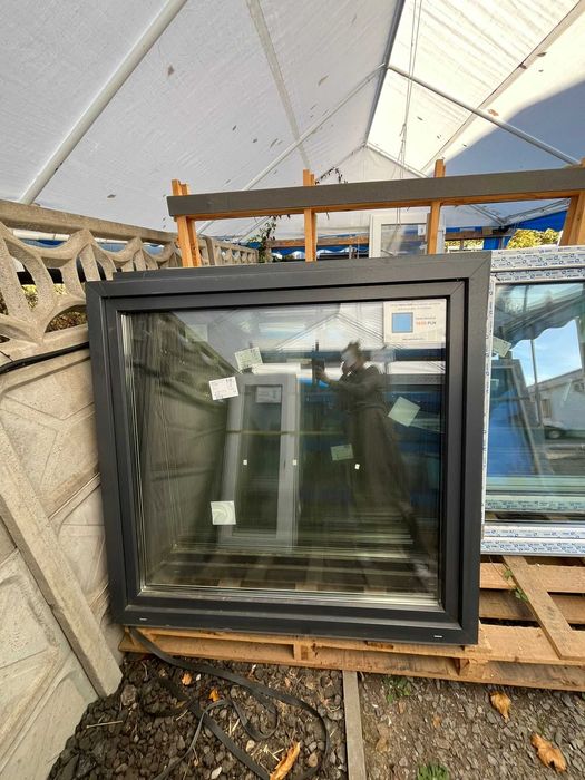 Okno PCV 146x140 antracyt zew. - z magazynu nowe