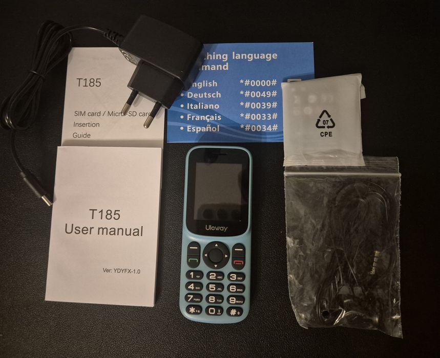 Nowy Telefon dla Seniora Uleway T185 Dual SIM | Duże przyciski | Latarka