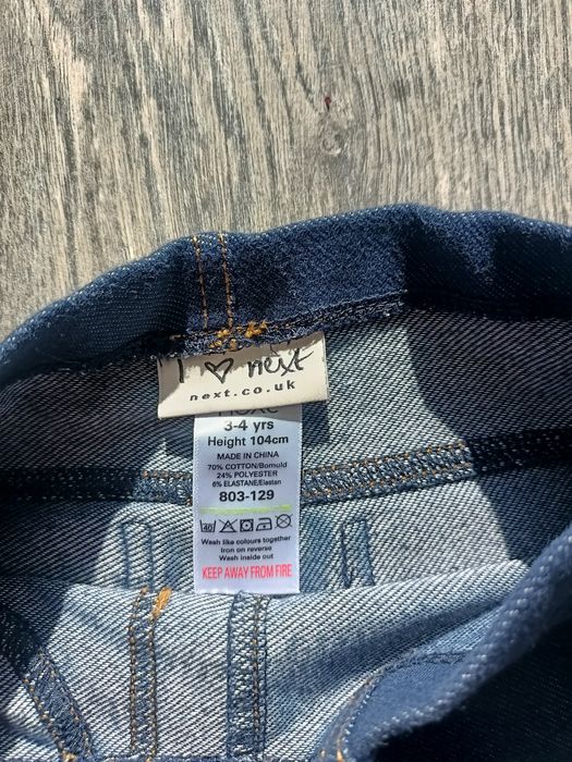 Leginsy jeansy NEXT dla dziewczynki r 104 3-4 lata