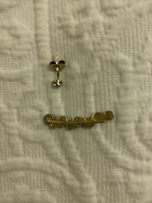 Brincos OurSins em prata dourada com zircónias