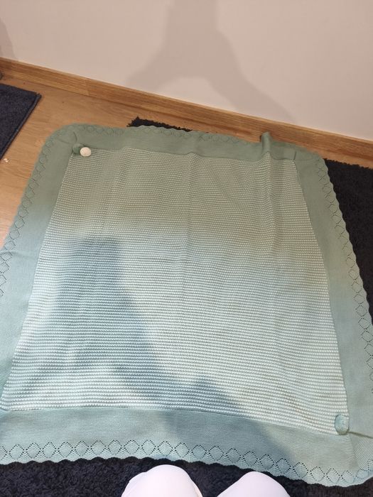 Manta algodão verde água