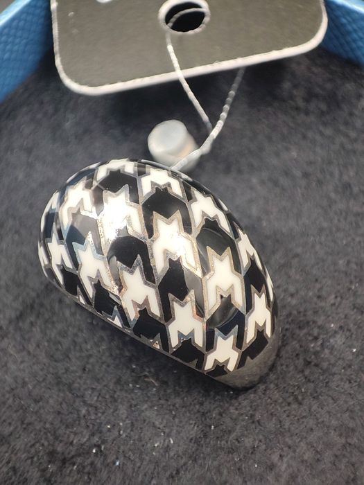 Каблучка Pied de Poule з емаллю від Roberto Bravo; р. 19