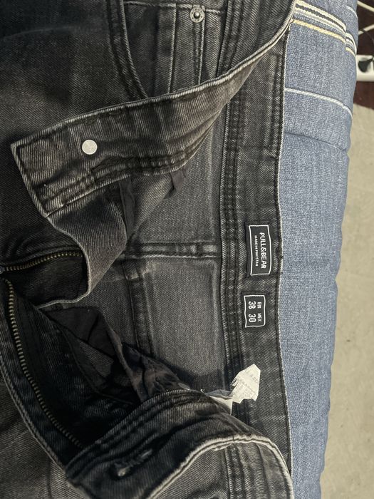 Calças Jeans Pretas Motociclista