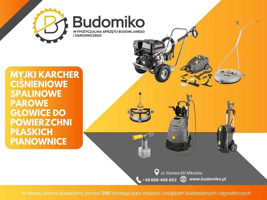 Wynajem myjka cisnieniowa  spalinowa Karcher/ gorąca woda /talerz