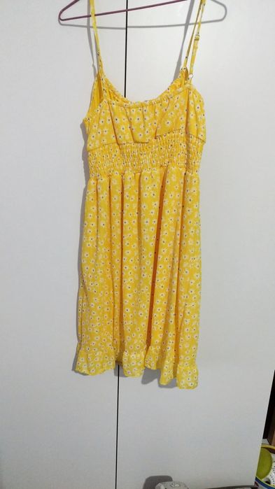 Sukienka letnia żółta w kwiatki Sinsay rozmiar XL