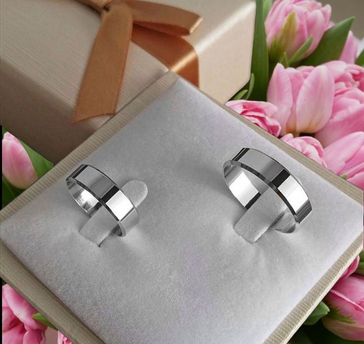 Eleganckie srebrne OBRĄCZKI ślubne