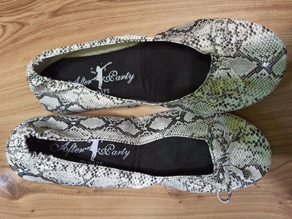 Buty damskie baleriny z gumową podeszwą