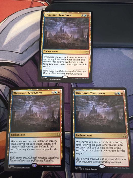 MTG Thousand-Year Storm x3 Foundations Rare