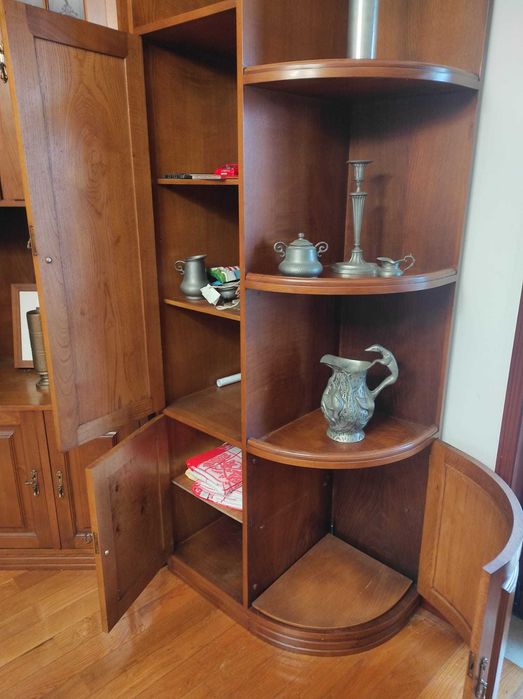 movel sala madeira maciça - madeira castanho