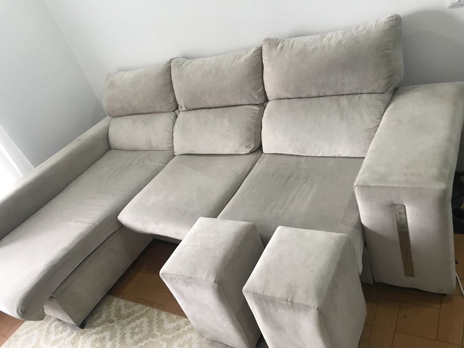 Sofá 3 lugares com chaise long