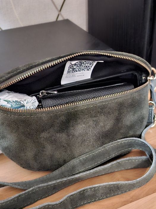 Nerka skórzana zamsz