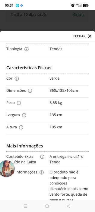 Tenda nova, nunca usada