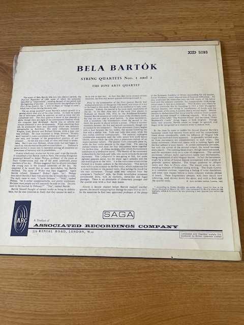 vinil Fine Arts Quartet Bela Bartok String Quartets No. 1 No. 2