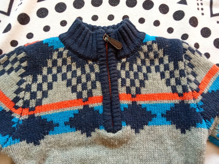 Sweter ciepły 30% wełna 92/98 MOLO
