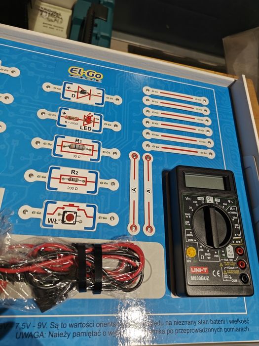 Zestaw do badan z elektroniki dla początkujących,miernik, akcesoria