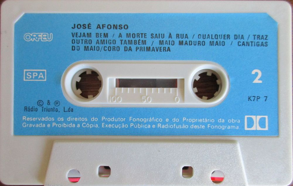 José Afonso - - - - - ( do álbum triplo) - - - - - K7