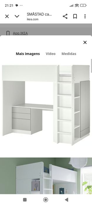 Quarto beliche, roupeiro, secretária IKEA