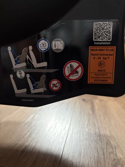 Fotelik  RWF samochodowy Britax MAX-WAY PLUS 9-25kg