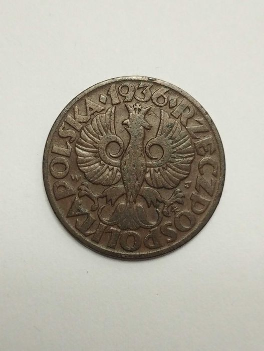 Moneta Polska II RP 5 groszy 1936r. - Rzadki rocznik