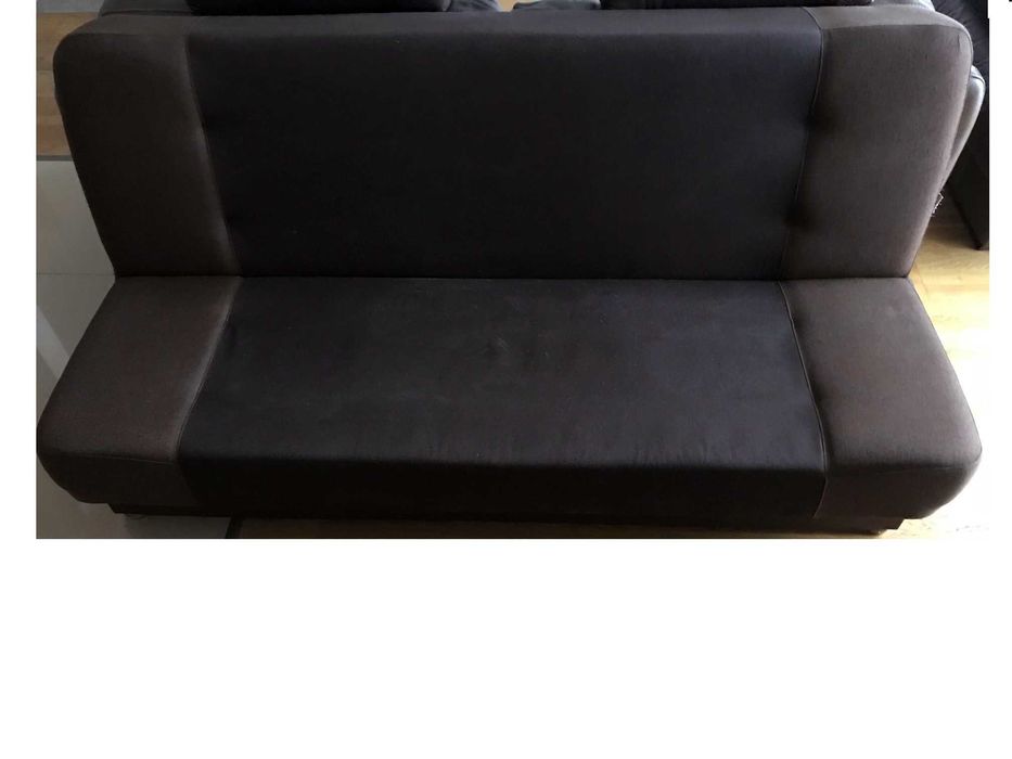 Sofa dwuosobowa rozkładana bez podłokietników, brązowo-szara, 190x120
