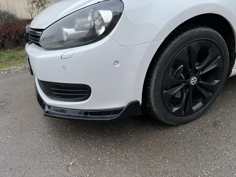 Golf 6 Przednia Dokładka Zderzaka Standard Czarny Połysk