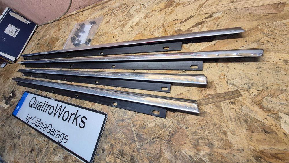 AUDI A4 B6-B7 (8E) Friso-Raspador Vidro CROMADOS originais COMO NOVOS