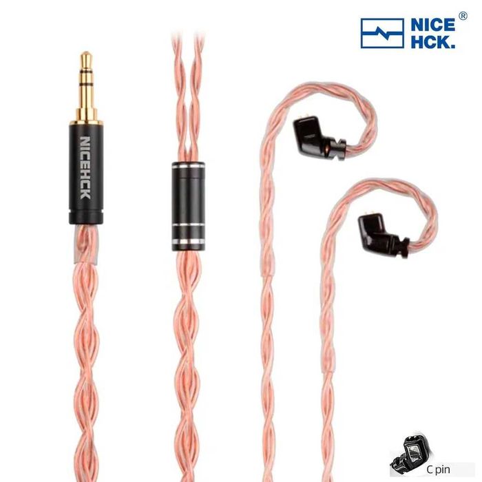 ‼️ NiceHCK GCT5 - сменный 4-х жильный медный OCC кабель для наушников!