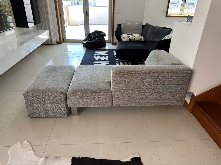 Sofa chaise longue com puff