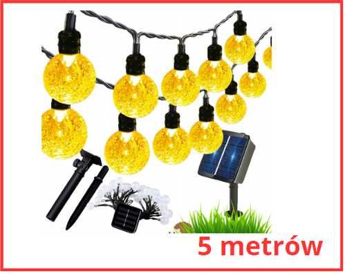 NOWA GIRLNADA lampki ogrodowe 5m EKO Łańcuch na balkon 50 LED solarne