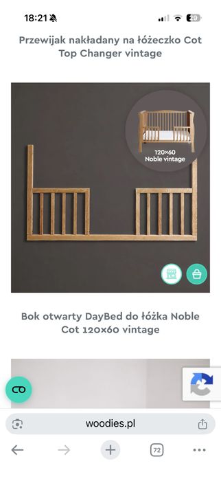 Łóżeczko  niemowlęce Noble Cot