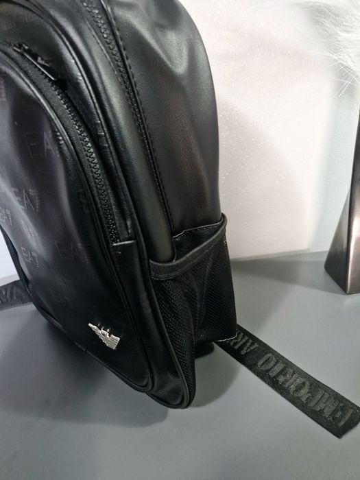 Meski damski plecak Ea7 nowy eco skóra czarny logowany pojemny duzy